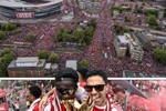 空前盛况！超150万人参加枪手英超夺冠游行，伦敦街头成红色海洋